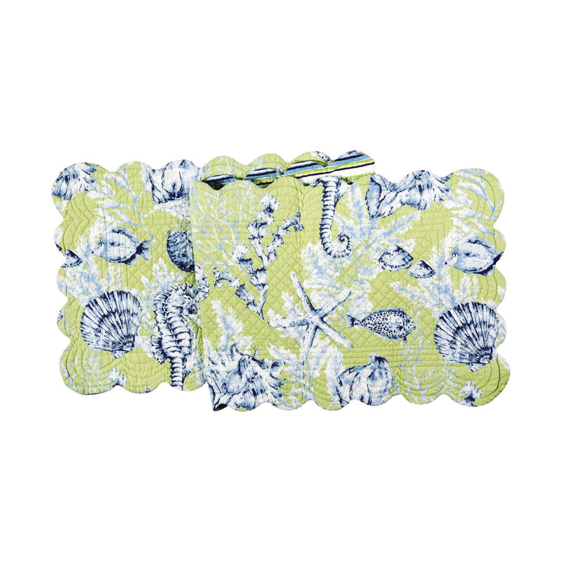 Kyzer Chandler Cove Cotton Table Runner, Green