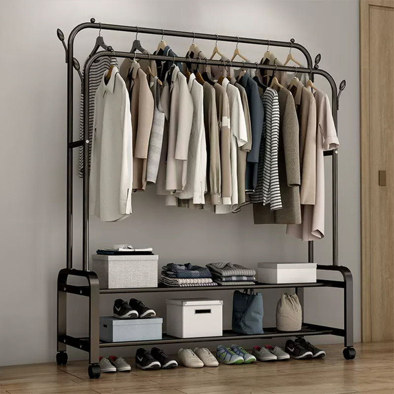 125cm Rolling Industrial Pipe Clothing Rack