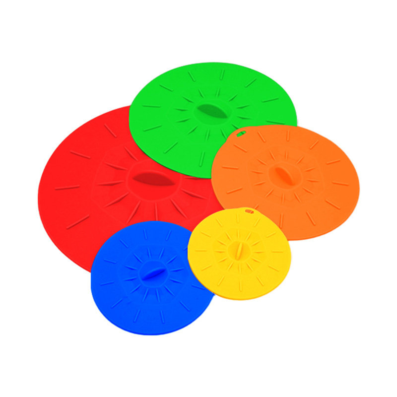 Paquet de 5 couvercles en silicone pour bol de conservation des aliments, Gris
