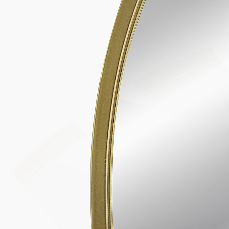 24" X 36" Arched Accent Mirror With Gold Metal Frame For Bathroom, Bedroom, Entryway Wall