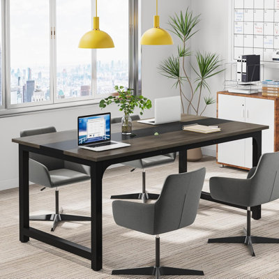 Tribesigns Simple Conference Table, Rectangular Meeting Table Computer Desk