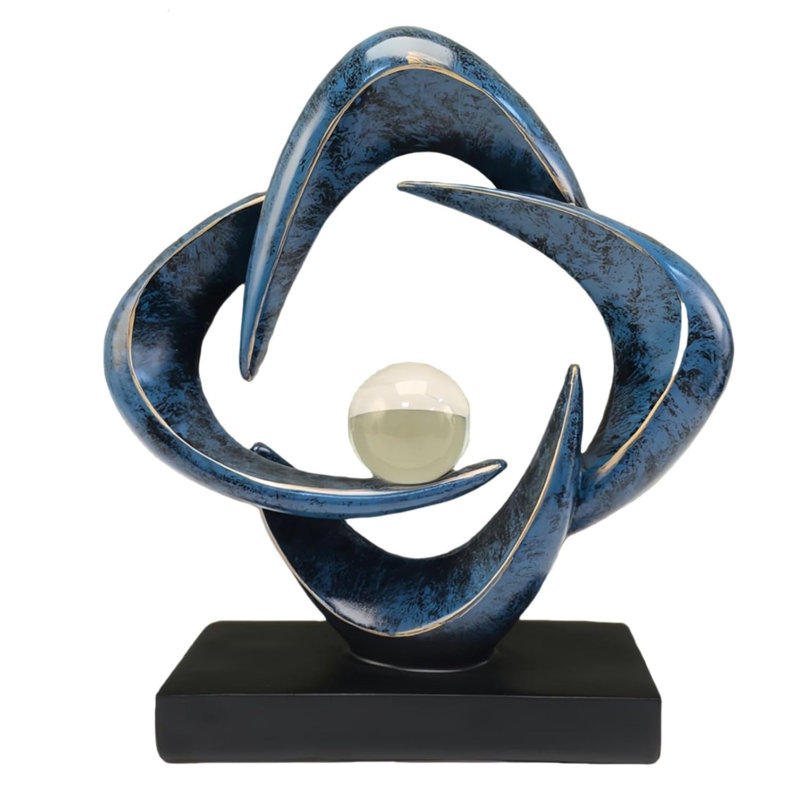 Abstract Resin Sculpture Home Decor Blue