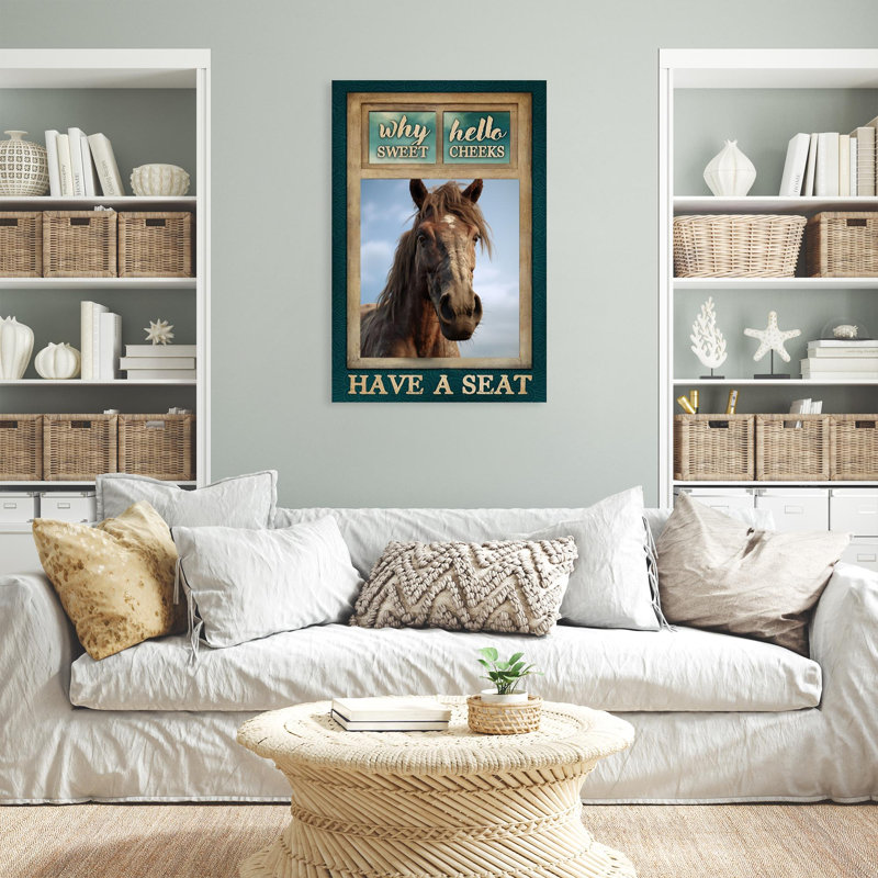 Horse Why Hello Sweet Cheeks 2 On Canvas Print, H 14 po x l 11 po