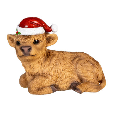 Highland Cow Resin Garden Statue, 7.5"H
