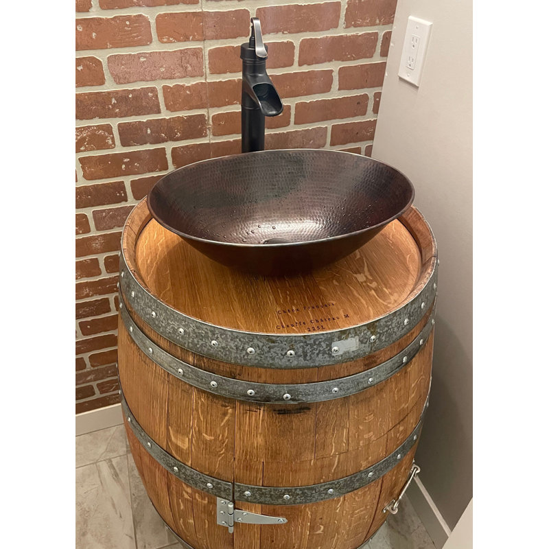 Rustic 17" Oval Copper Vessel Bathroom Sink