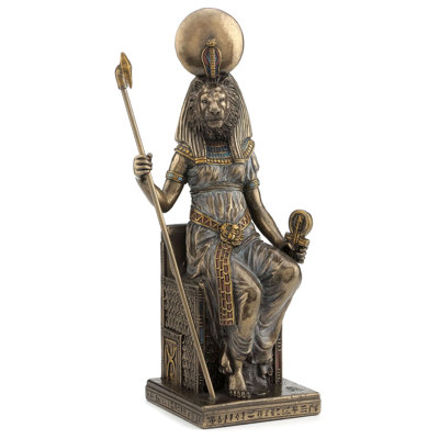 8.27 in H Sitting Sekhmet Poly Resin