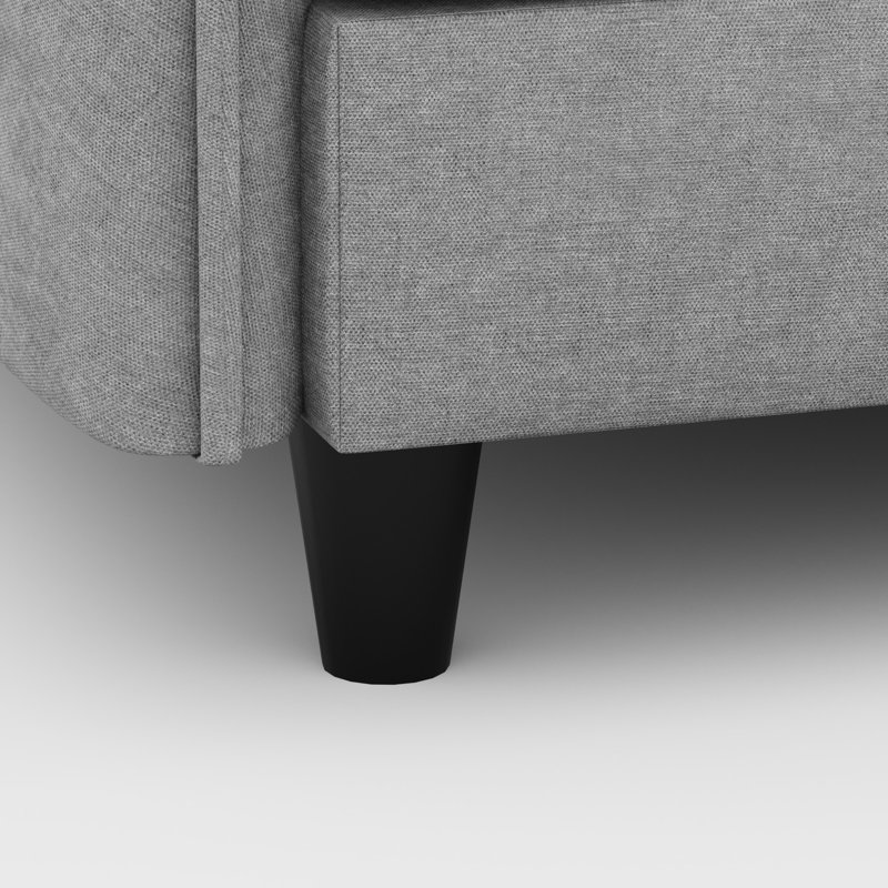 4 - Seat L Shaped With Breathable Fabric, Frame, Comfortable Support, Movable And Armrest Pockets For Home Couch High Density Foam, Structure, , Soft Cushions, Living Room Comfort