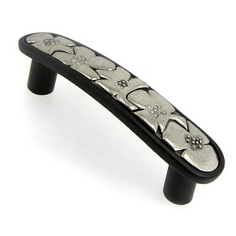Modern Settings Bloom Distressed Arch Pull, Black/Bright Pewter