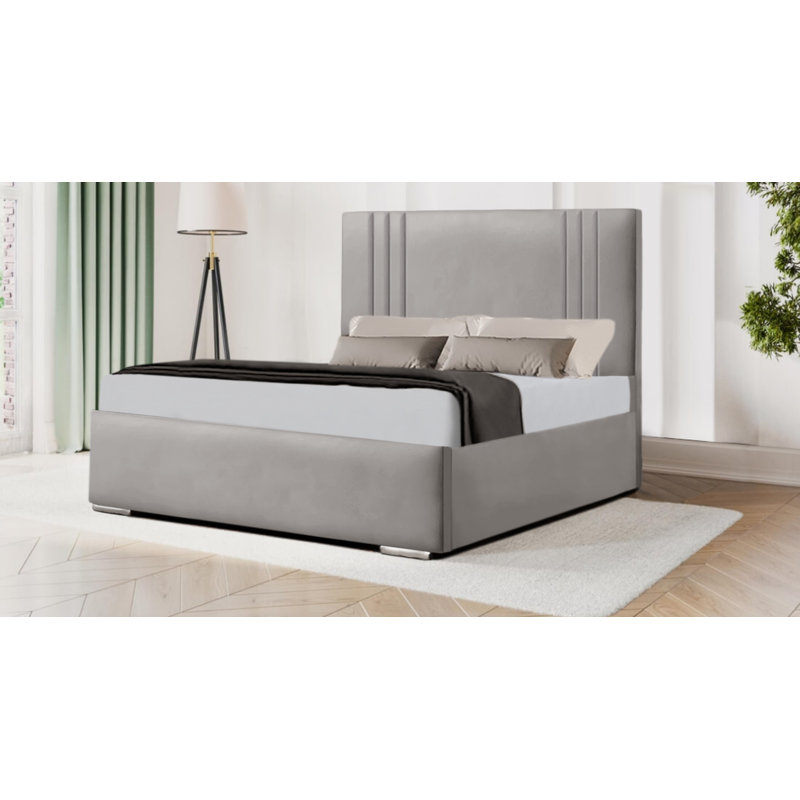 Anjan Upholstered Bed, Silver, Double (4'6)