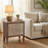 Cassidy Reclaimed Solid Mango Wood Hand Carved Side Table – Mia Collection, Distressed White Finish 