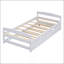 Lit plateforme simple avec lit gigogne simple, blanc