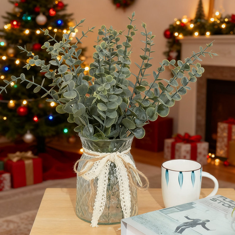 90 pièces de tiges d'eucalyptus artificiels, de fausses feuilles d'eucalyptus, de vraies branches tactiles pour un bouquet de fleurs, un mariage, un cadeau de Noël, une pièce maîtresse, un printemps, un décor de bureau à domicile