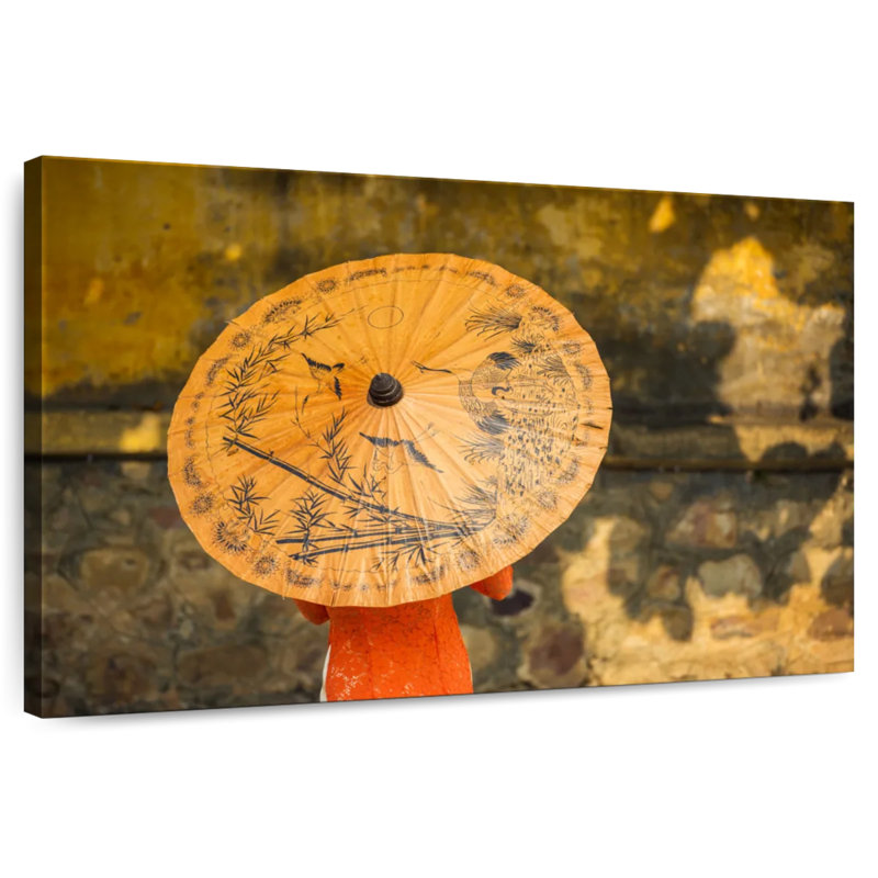 Kerner Vietnamese Orange Umbrella, 26" H x 39" W
