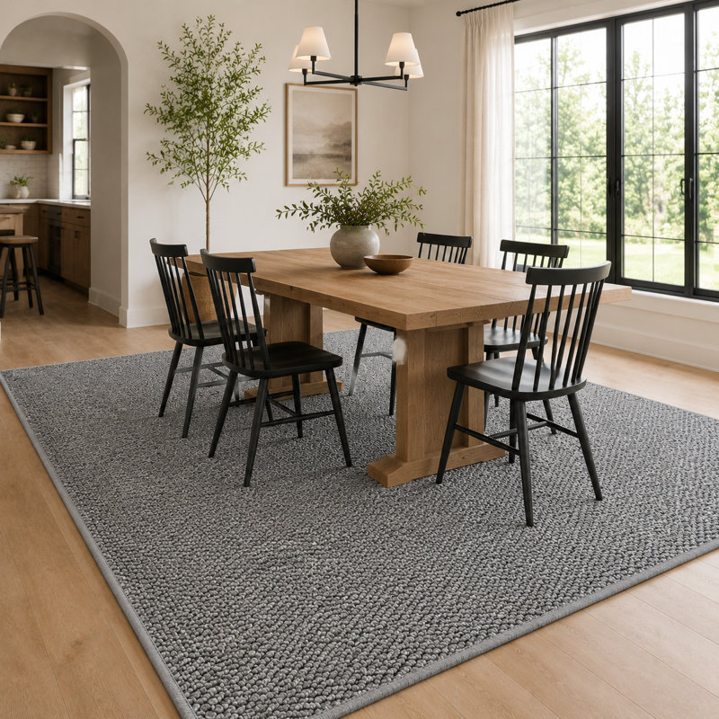 Low-Profile Non-Slip Indoor Area Rug, Machine Washable & Absorbent, Gray, Rectangle 1'4" x 2'
