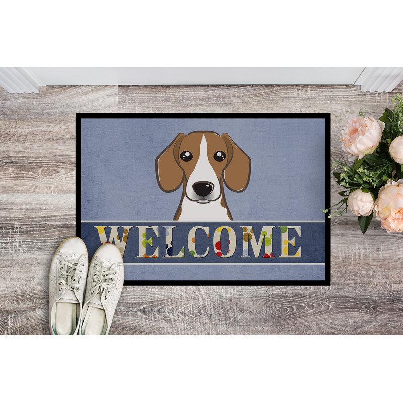 Paillasson d’extérieur antidérapant Beagle welcome, Rectangle 2 pi x 3 pi