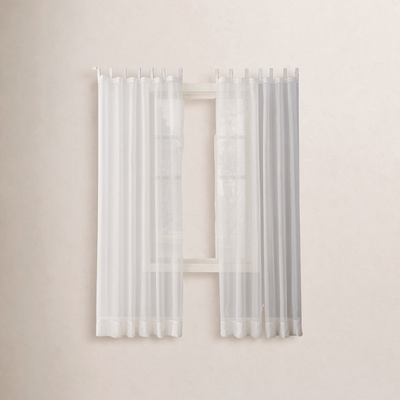 Panneau de rideau transparent en polyester, l 59 po x L 63 po, Blanc