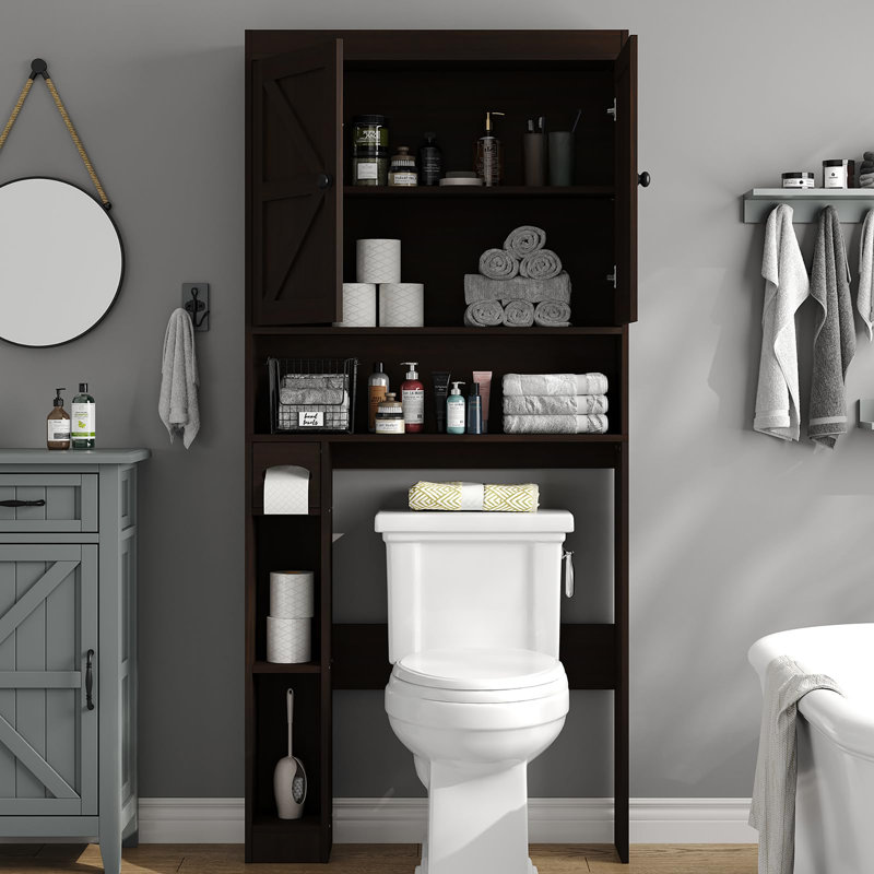 32.3''W Over The Toilet Storage Cabinet with Barn Doors, Espresso