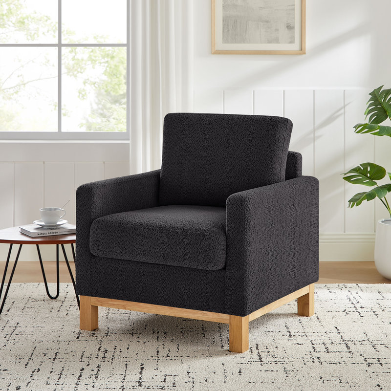 Fauteuil d'appoint 29,53 po Deodhar, Mélange de polyester gris