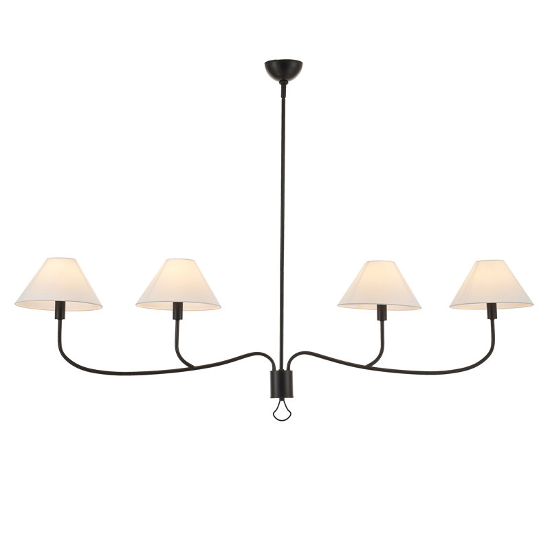 4 - Light Kitchen Island Pendant Light, Matte Black