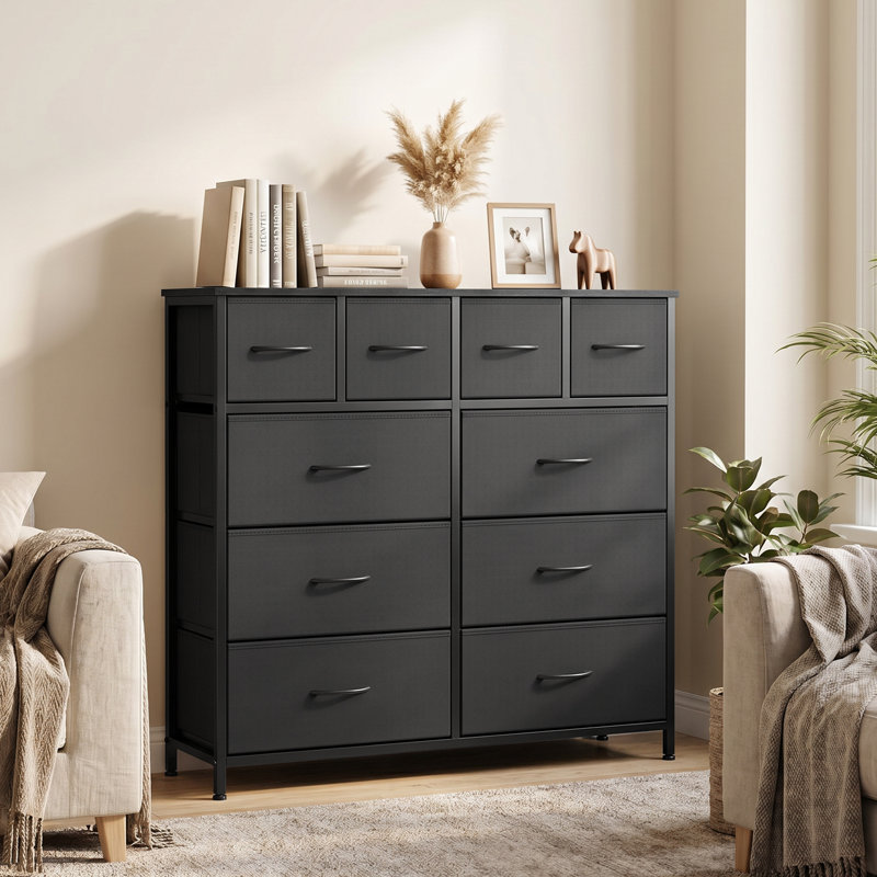 10 Drawer Storage Drawer, Black