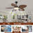 52'' Leaf Ceiling Fan With Led Lights