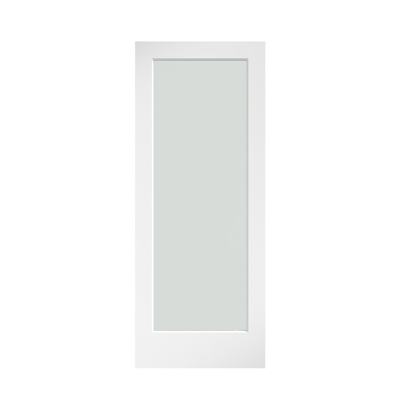 80'' Solid Wood Glass Painted Slab Door