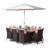 Karcher 8 Seater Dining Set with Cushions and Parasol-39926024