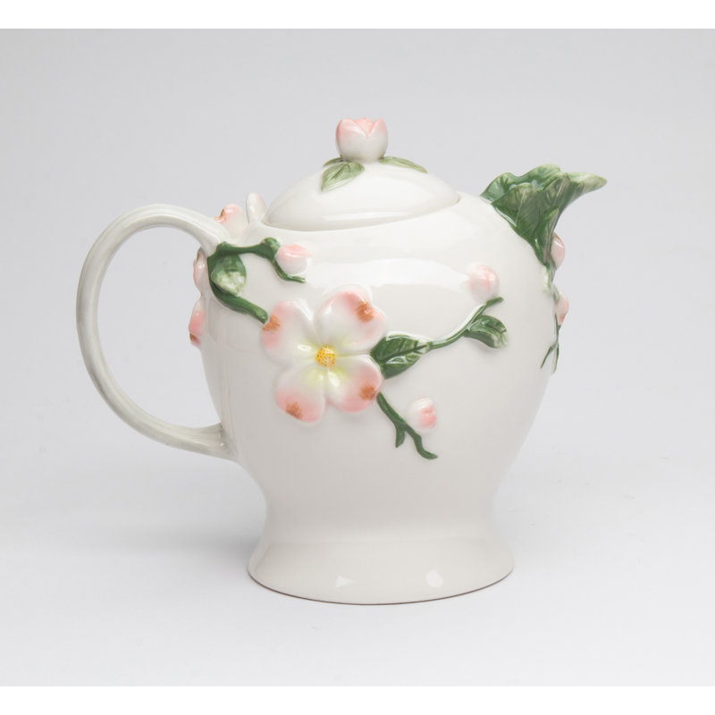 Fine Porcelain Blue Jay Teapot- 6"H
