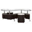 Ensemble de tables basses Striking S-Curve avec rangement dissimulé et tabourets polyvalents-129862946