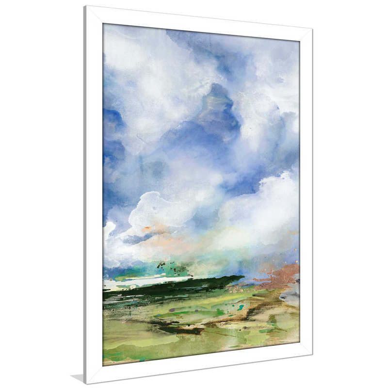 «Spring Air II», peinture sur toile à cadre flottant, Cadre blanc, H 27,5 po x l 21,5 po x P 0,75 po