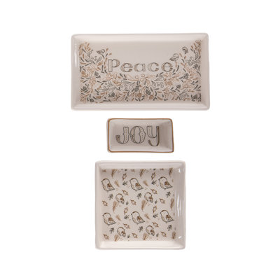 Ensemble de 3 plateaux en céramique Dinky Art