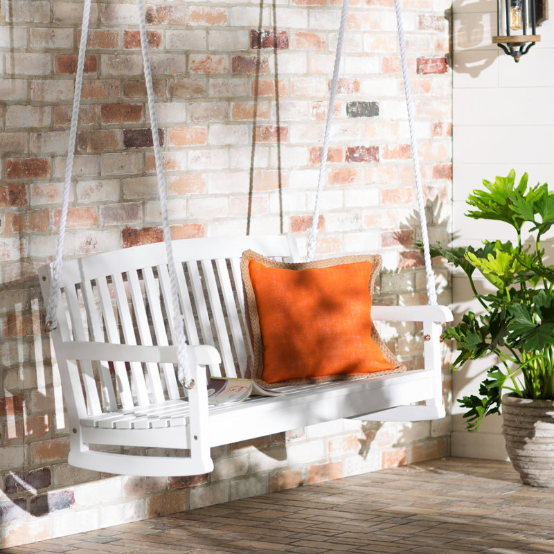 Erkerd Acacia Porch Swing, White, 4' W
