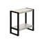2 tables de bout en stratifié gris et métal noir, pour une utilisation flexible dans une chambre ou un salon