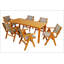 Table de salle à manger en bois imitation teck texturé pour l'extérieur-1978433045