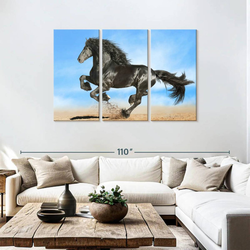 Cheval frison Brampt, H 48 po x l 74 po