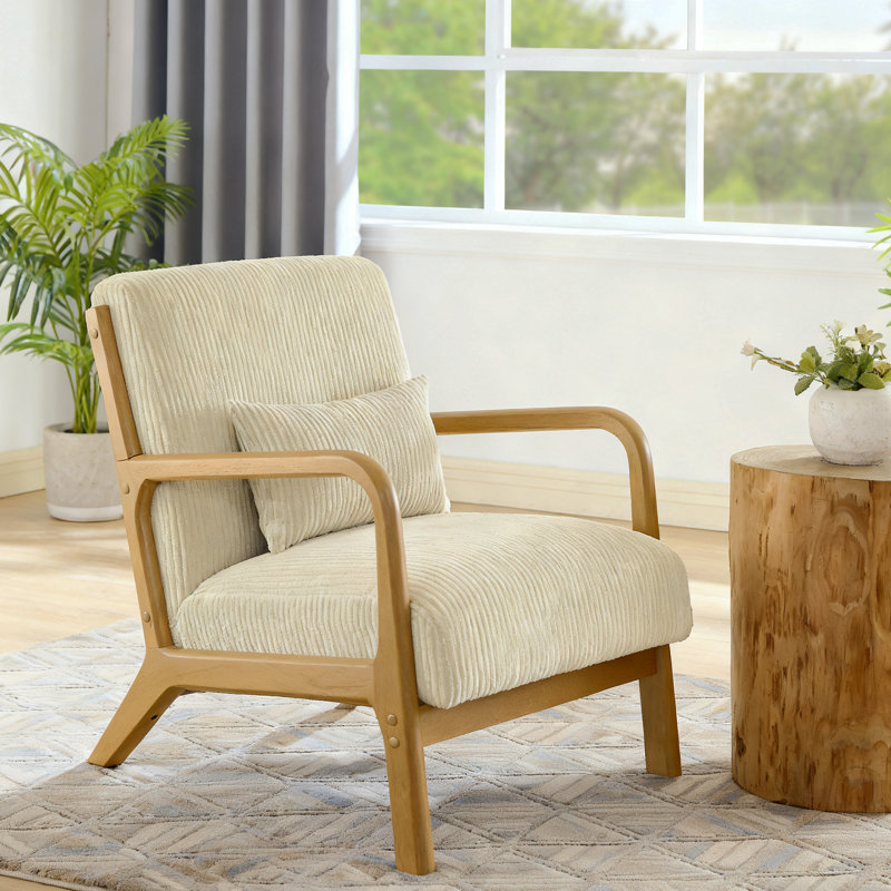 Chaise longue en bois, Naturel, Beige