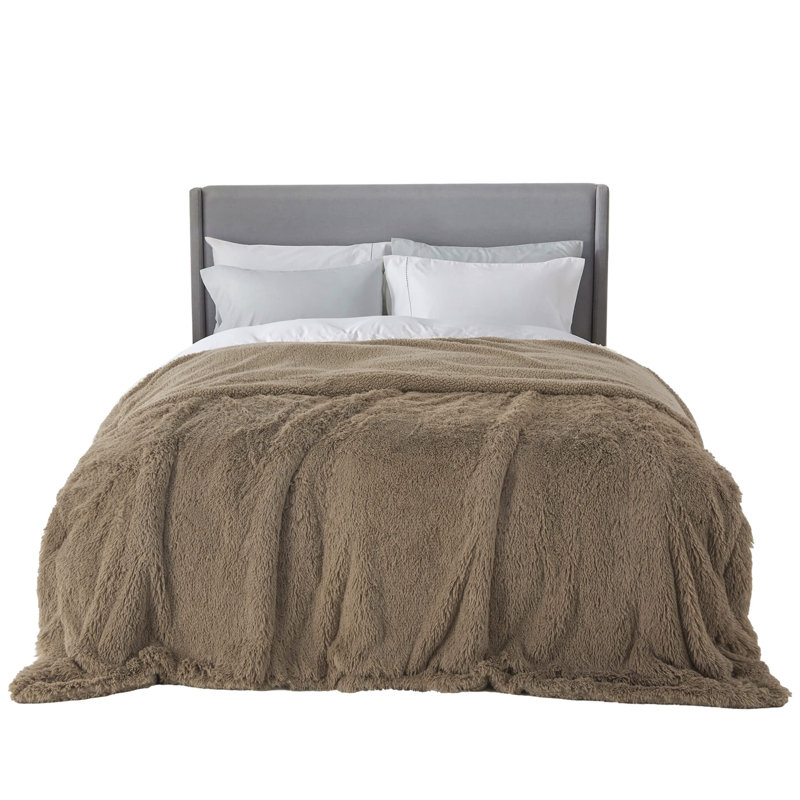 Couvertures en fausse fourrure Cozy Winter Collection, Brun, L 90 po x L 90 po
