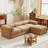 L-Shaped Upholstered Modular Sectional With Storage Ottoman-1446486958