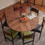 Table de salle à manger ronde en bois manufacturé de couleur châtaignier-228176184