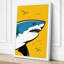 Shark in Yellow Sky Modern - Wrapped Canvas-1917968739-1917968750