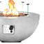 Foyer de table rond au propane 31,5 pouces, foyer extérieur au gaz 50 000 BTU avec pare-vent en verre, couvercle en acier et housse de pluie pour patio, cour arrière, terrasse