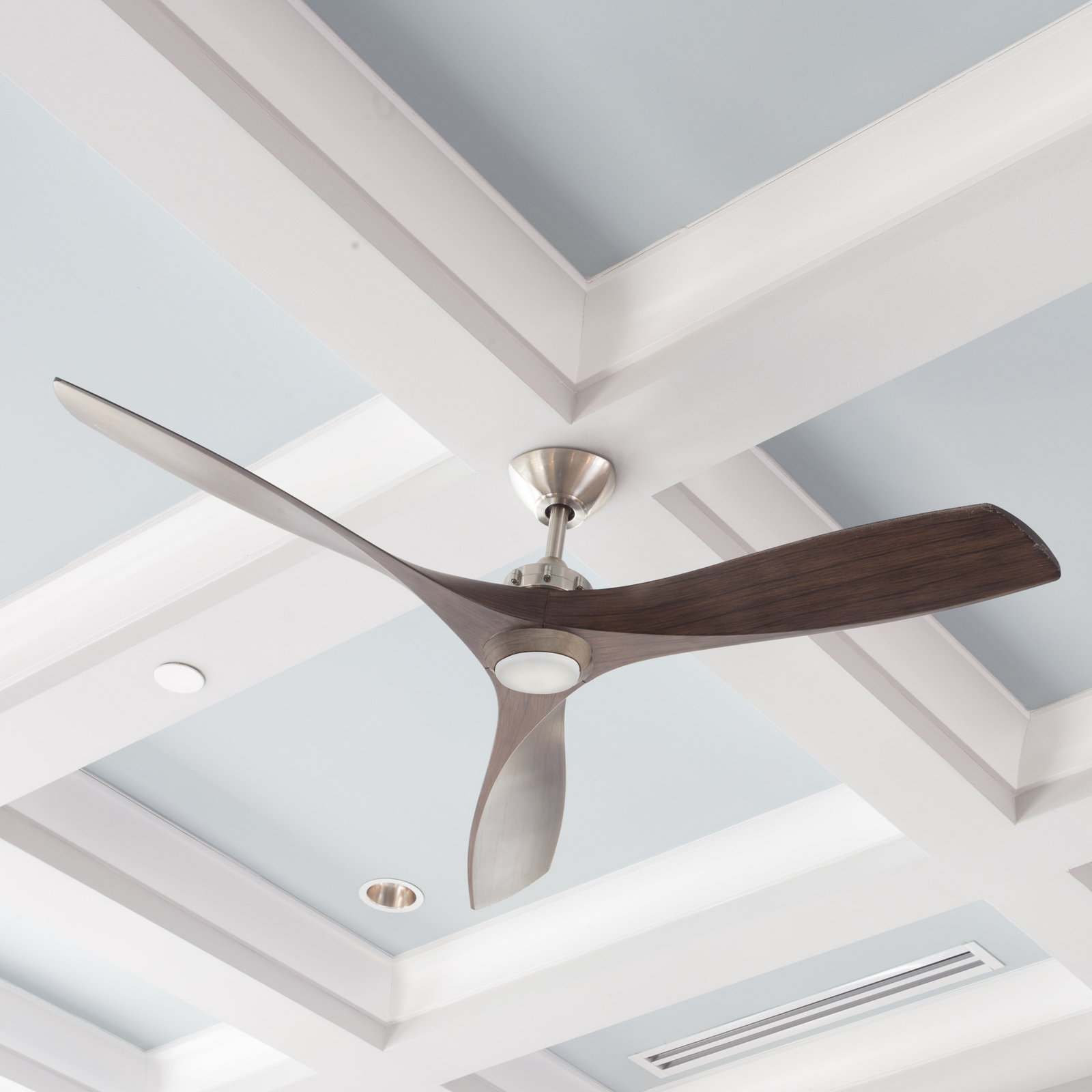 Aviation 60" Ceiling Fan with LED Light Kit, Brushed Nickel with Ash Maple Blades