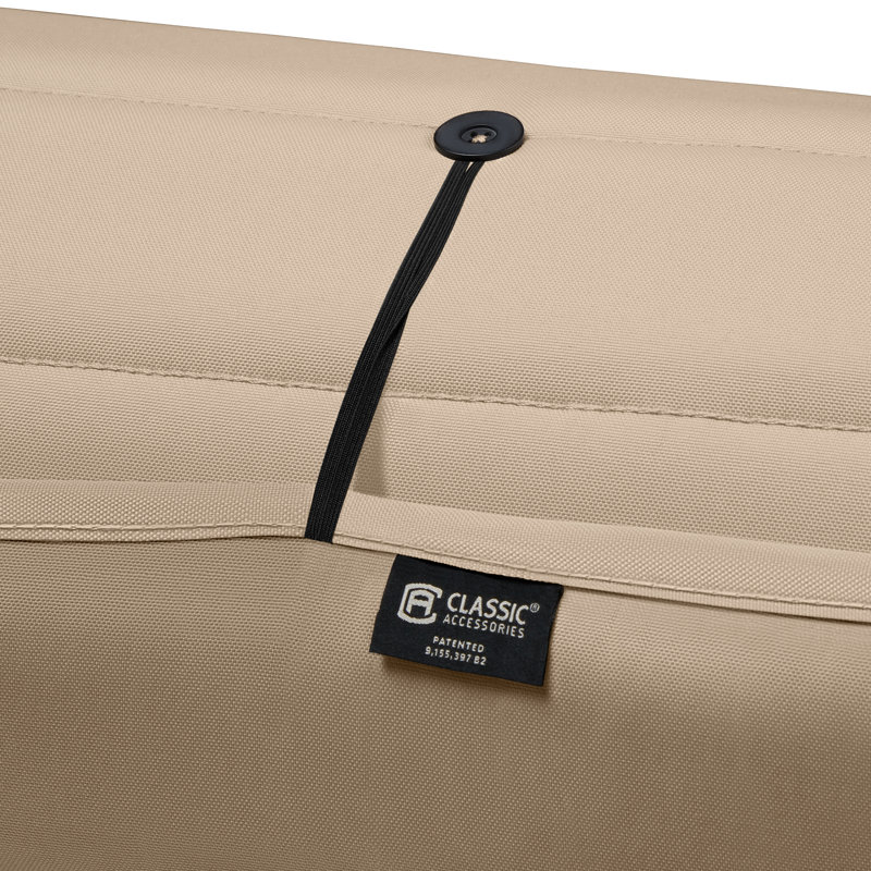 Coussin de chaise longue d'extérieur, L 72 po x l 21 po, Beige antique