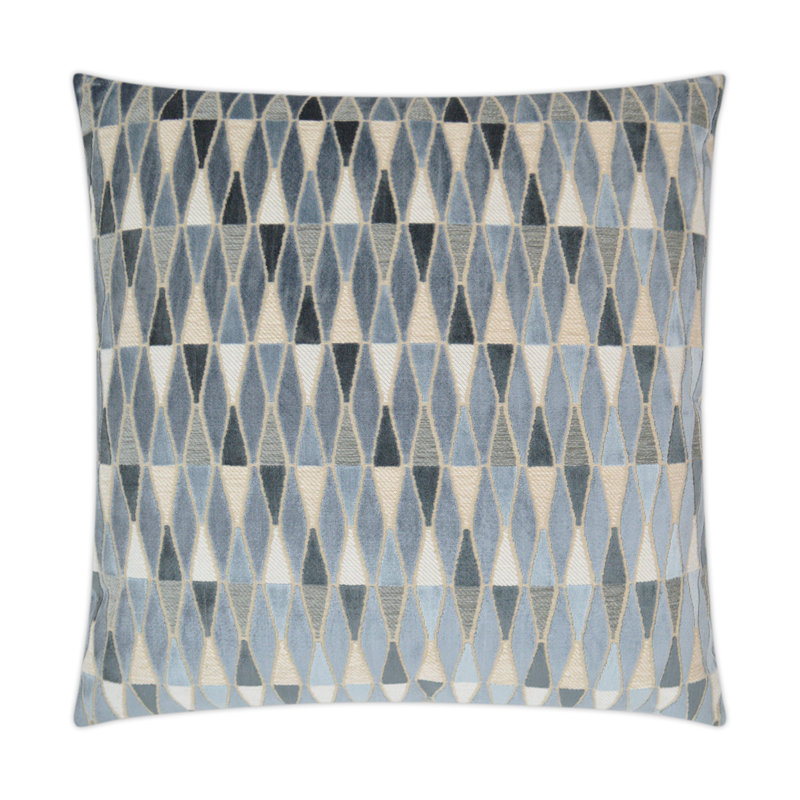 Abrash Geometric Throw Pillow, Atlantic, Square 20"