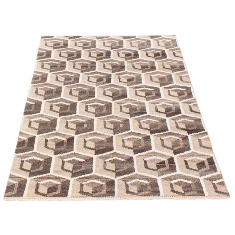 Tapis unique gris de 5 pi x 7 pi 9 po Grogan