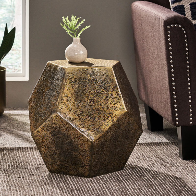 Table d'appoint Radiant Handcrafted - Hexagonal & Aluminium Brilliance Enchanting Textured Enchantingity