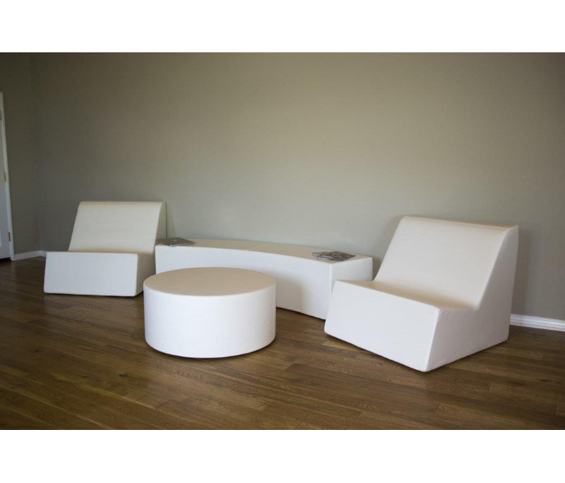 Upholstered Bench, White