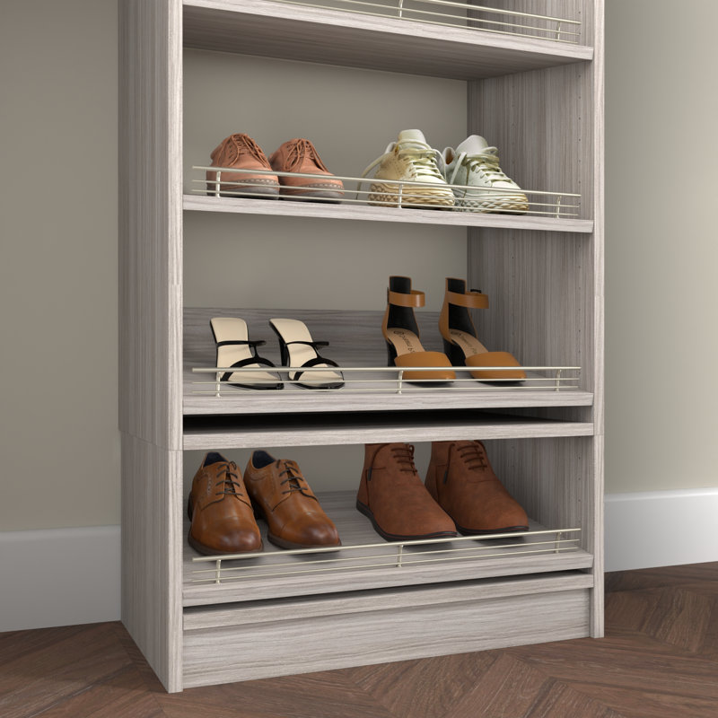 Satin Metal Classic 24" Shoe Shelf Rail, Satin Metal, 24