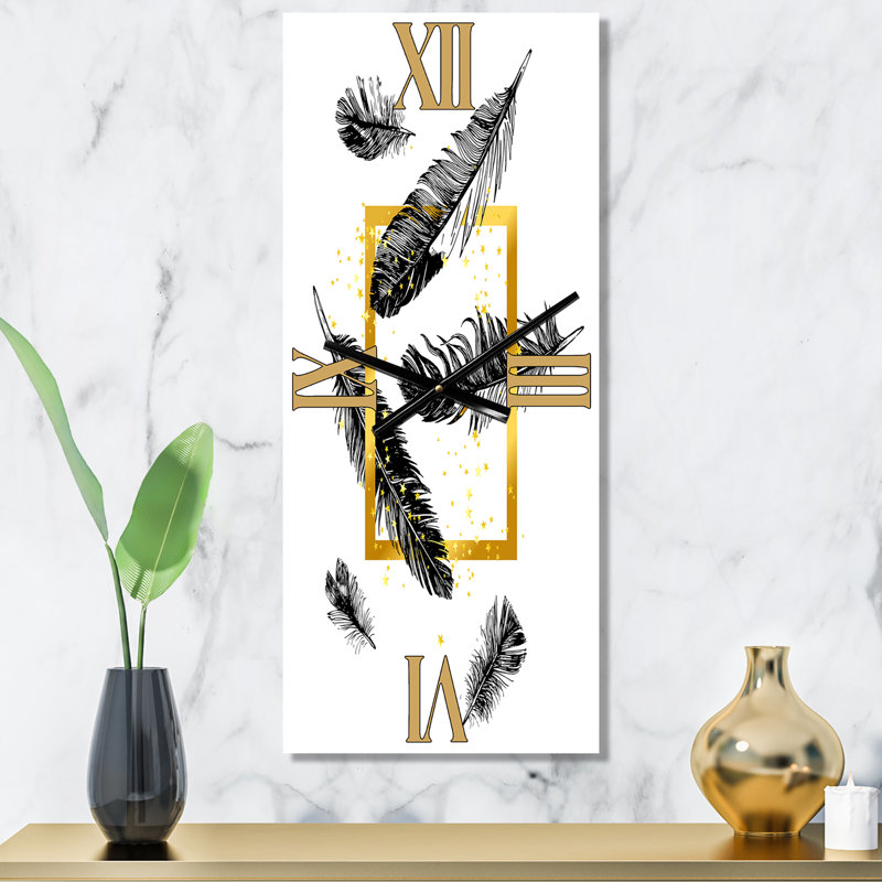 Horloge murale cadre et plumes, Petit