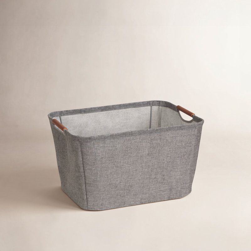 TaperedFabricStorageBin, 11" H x 16" W x 13" D, Gray